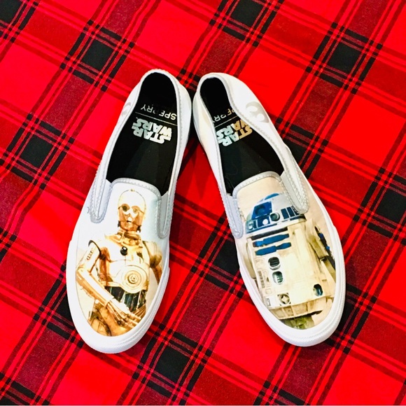 Sperry Star Wars boat shoes sneakers loafers mens 8.5 - white - like new - Picture 7 of 12